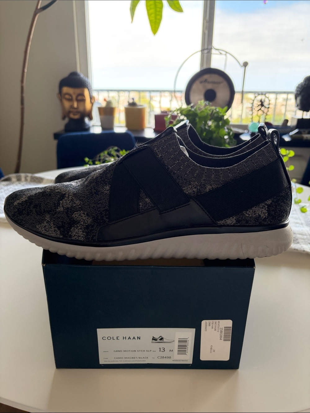 Cole Haan Men’s Knit Slip-On Sneakers in Black and Gray